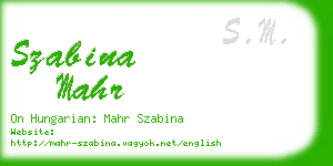 szabina mahr business card